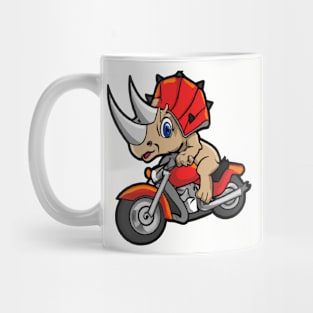 Triceratops on a Motorcycle Mug